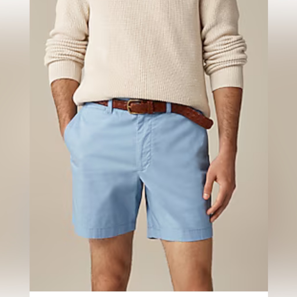 J. Crew Navy Stanton Twill Flat-Front Short
